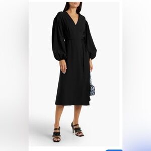 Ganni Midi Black Wrap Dress
